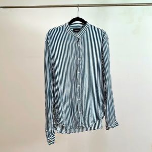 The Kooples flowing green and white shirt